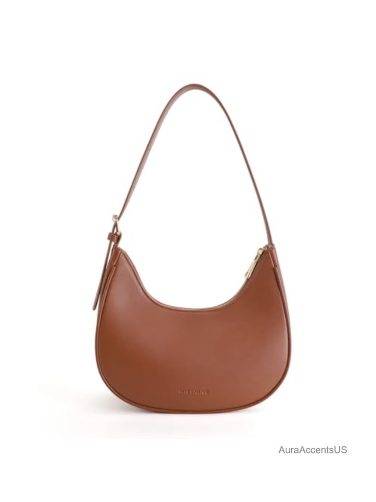 Small Pu Leather Shoulder Bag With Adjustable Strap Trendy Hobo Purse